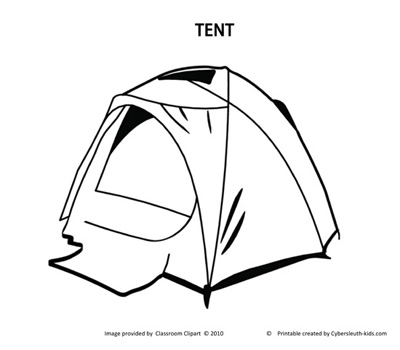 Tent coloring page