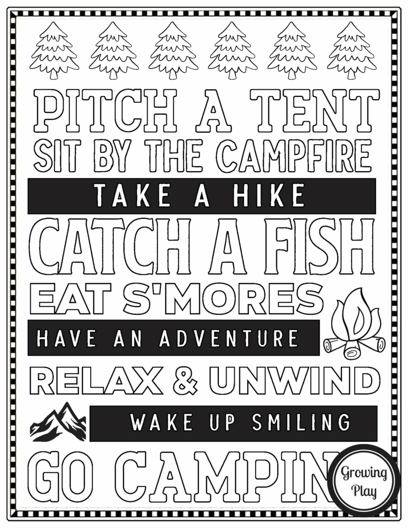 Free camping coloring pages