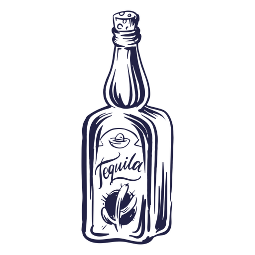 Day of the dead tequila bottle filled stroke png svg design for t