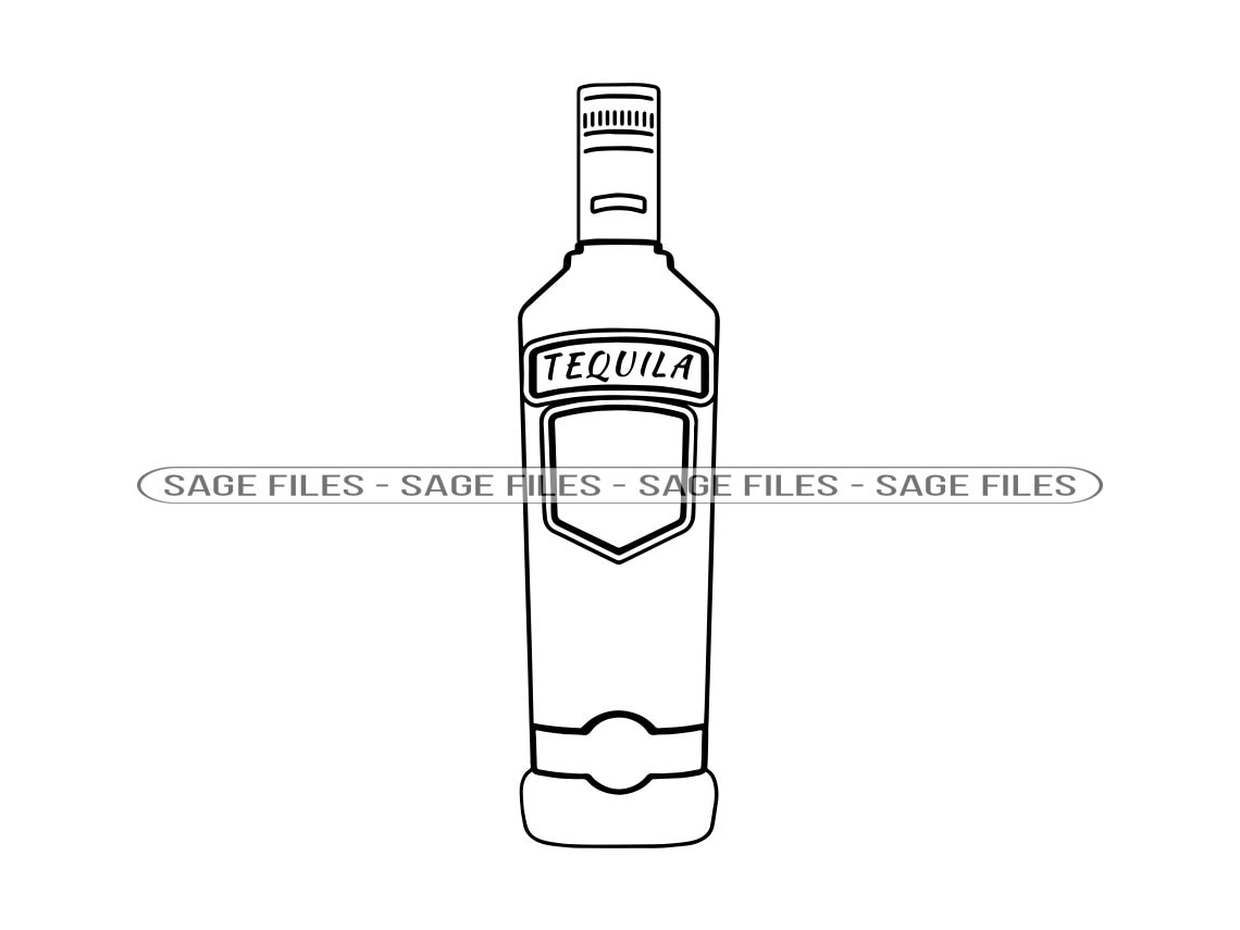 Tequila outline svg tequila bottle svg alcohol svg tequila clipart tequila files for cricut cut files for silhouette png dxf