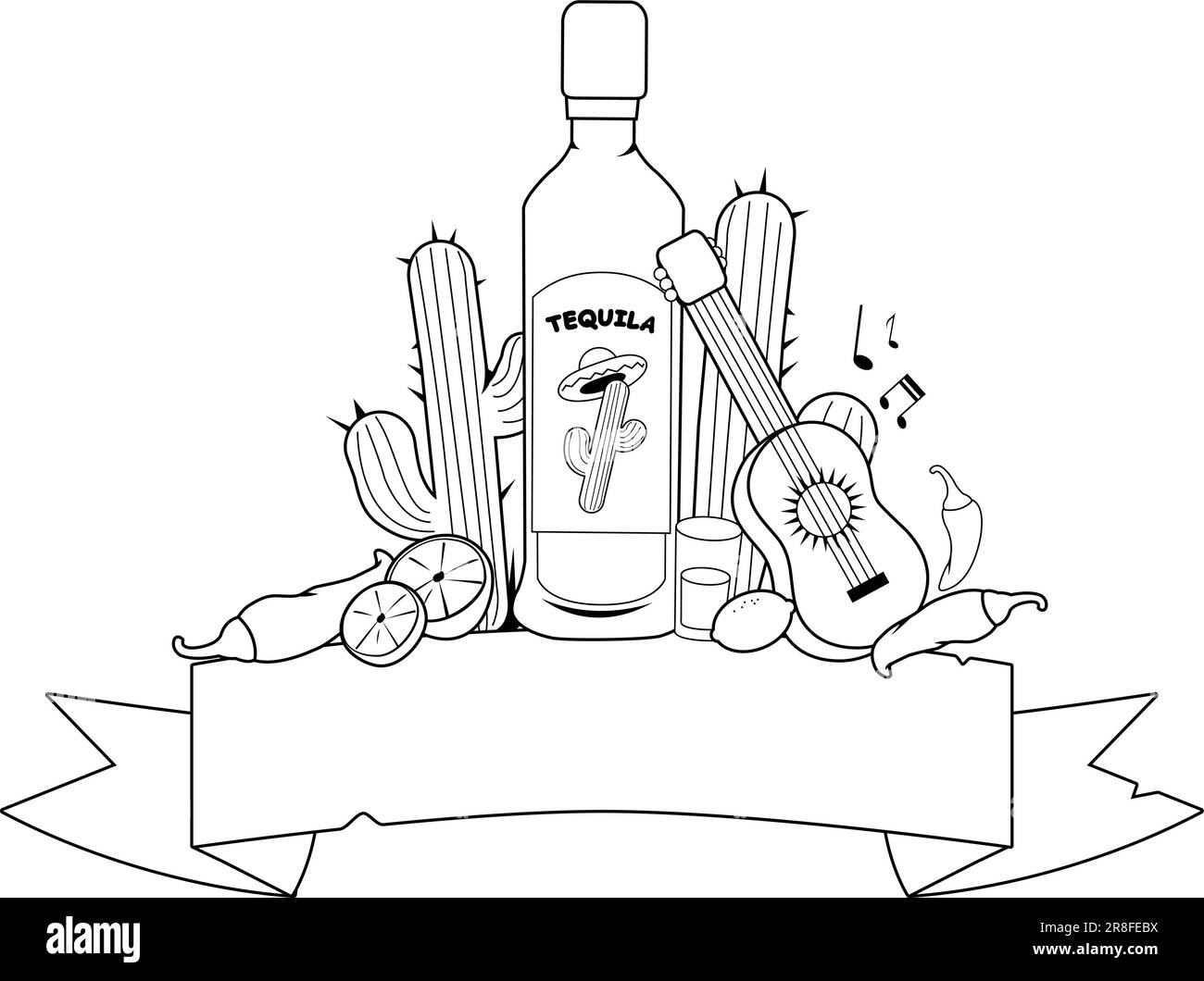 Tequila bottle mexico black and white stock photos images