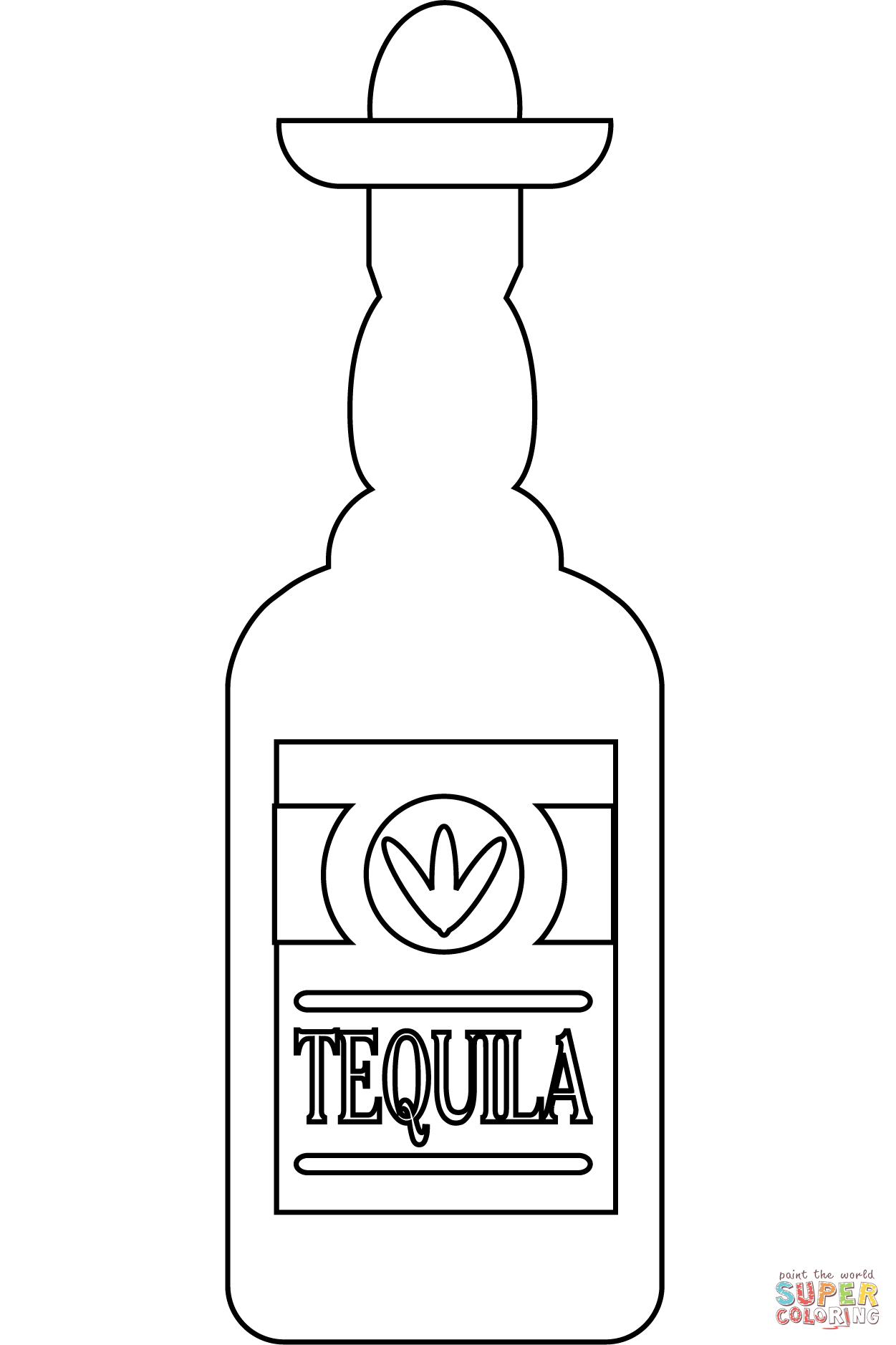 Tequila bottle coloring page free printable coloring pages