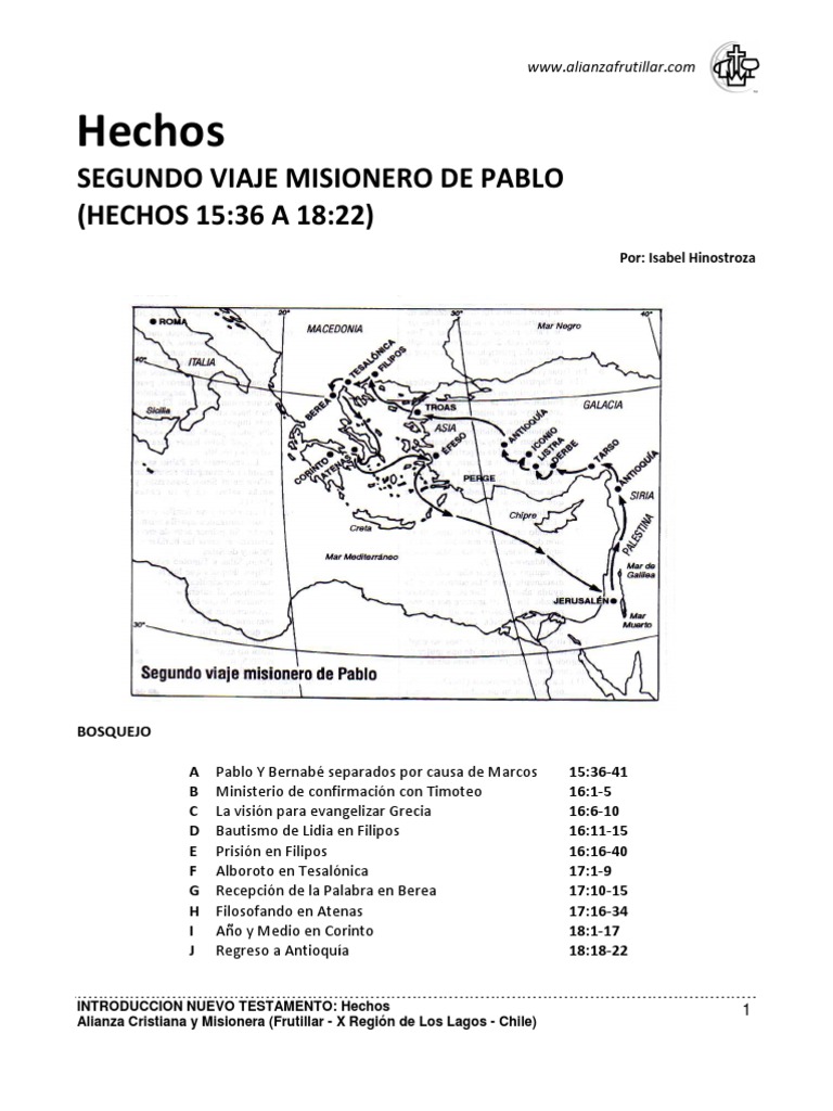 Hechos segundo viaje misionero pablo pdf bernabã pablo el apãstol