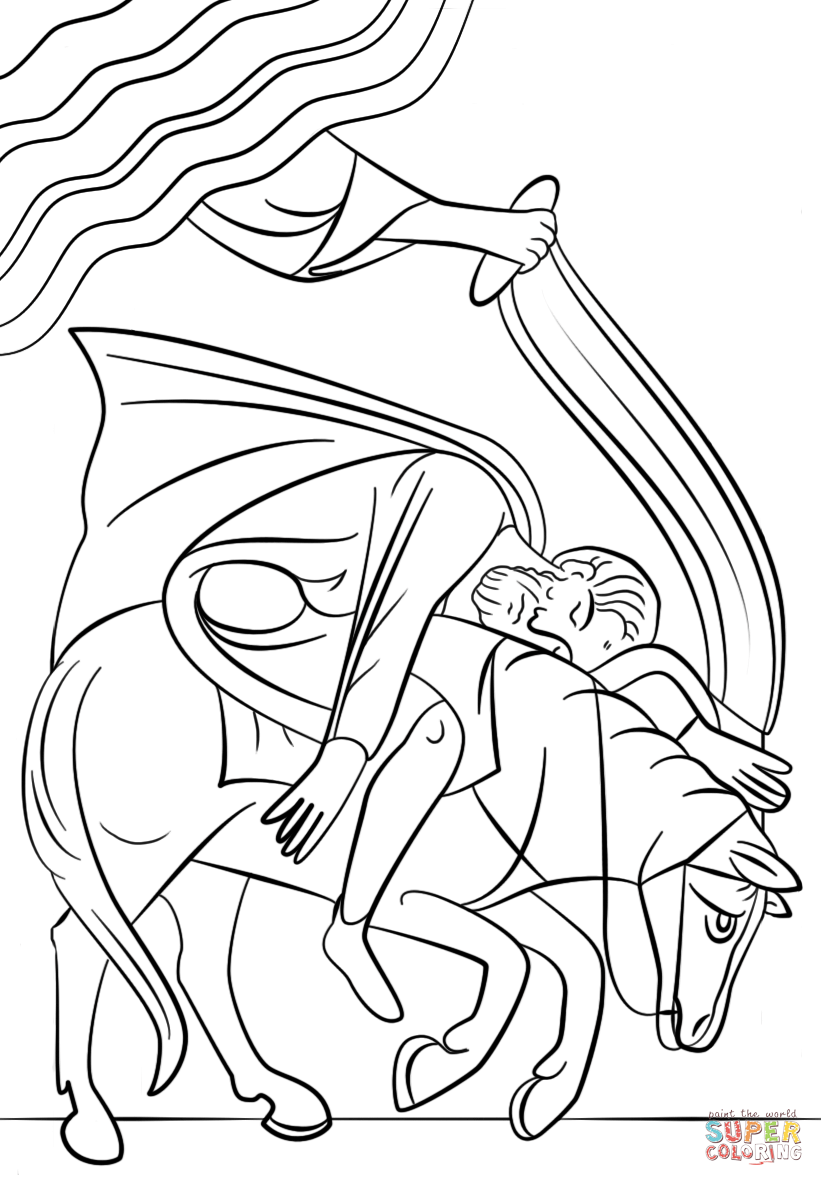 Dibujo de la conversiãn de pablo de camino a damasco para colorear dibujos para colorear imprimir gratis
