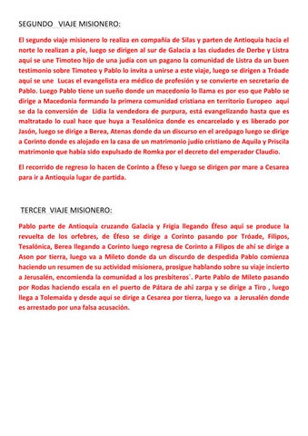 Segundo y tercer viaje misionero by ruth benavides
