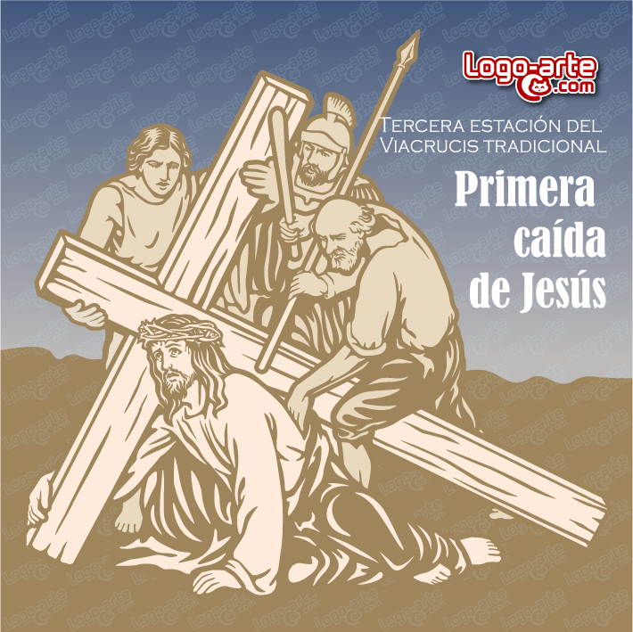 Tercera estaciãn del viacrucis te vectorial dibujo vectorial imagenes vectoriales