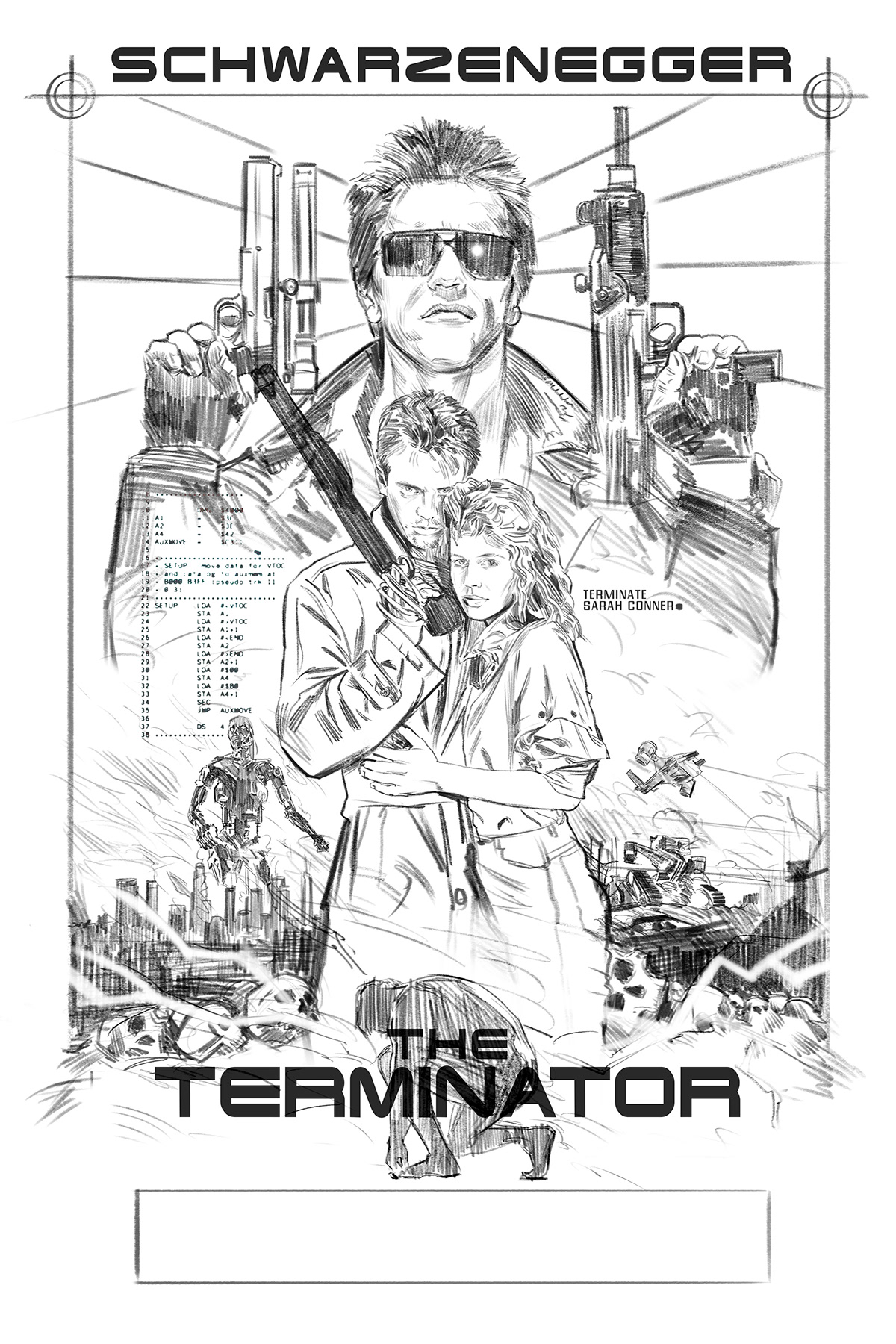 The terminator screen print private commission