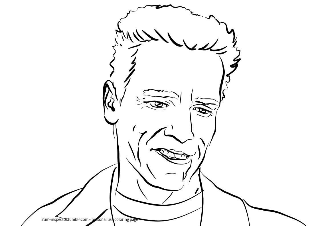 Rum inspector â hee terminator smile click tag coloring page for