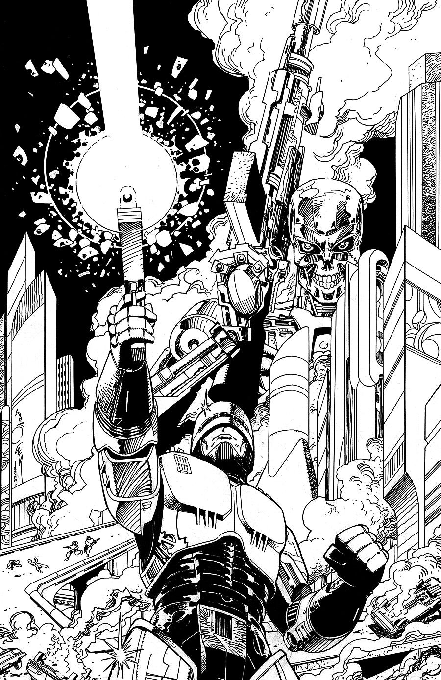 Iloveiccovers â robocop vs the terminator by walter simonson â book art super hero coloring sheets coloring pages
