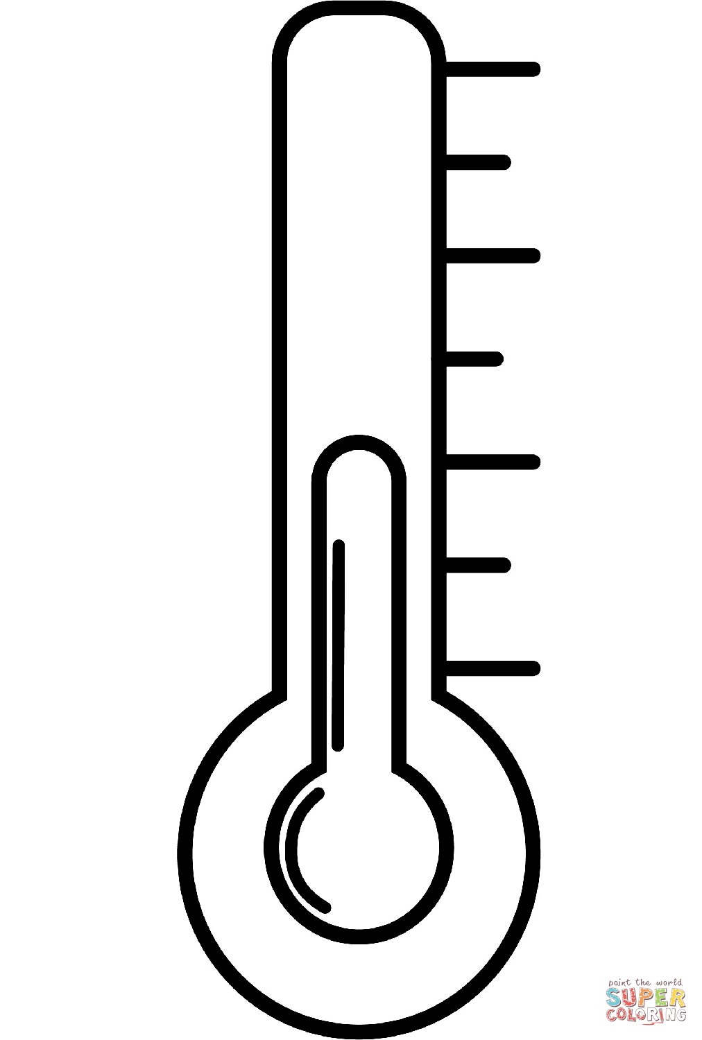 Thermometer coloring page free printable coloring pages