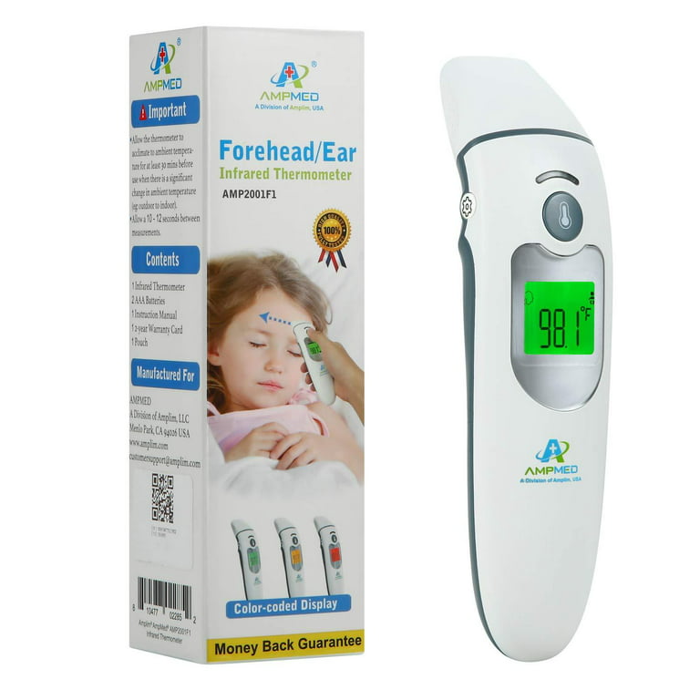 Hospital medical grade digital infrared forehead ear thermometer pouch for adultbabykidtoddlerinfantnurse amplim best for head fever temperature temporal termometro