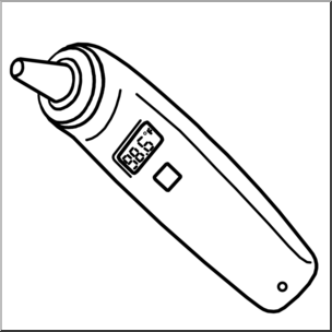 Clip art medicine medical technology thermometer infrared ear bw i