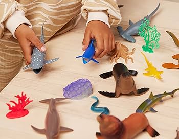 Terra by battat â pcs marine world â realistic ocean animals toys â plastic sea animal figurines accessories â shark whale dolphin more for kids and toddlers toys games