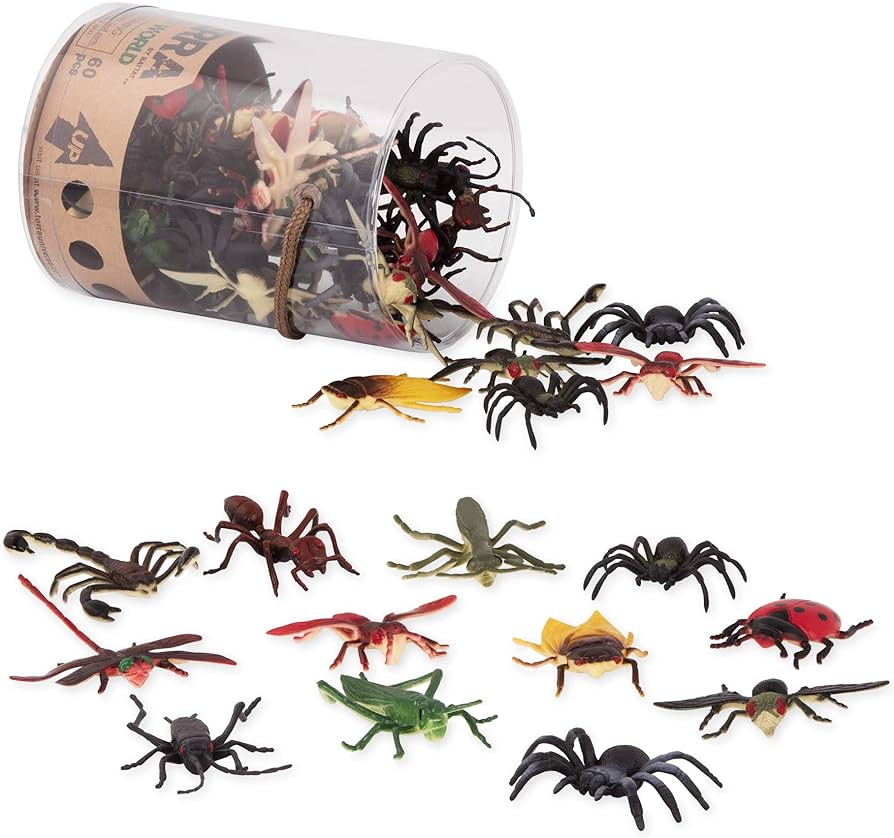 Terra by battat â toy bugs insects tube â mini figures in realistic designs â toy ants scorpions dragonflies more â creepy crawlies in storage tube â insect world â years everything else