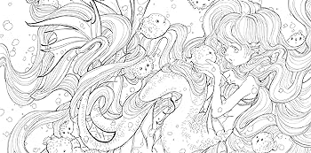 Pop manga mermaids and other sea creatures a coloring book derrico camilla books