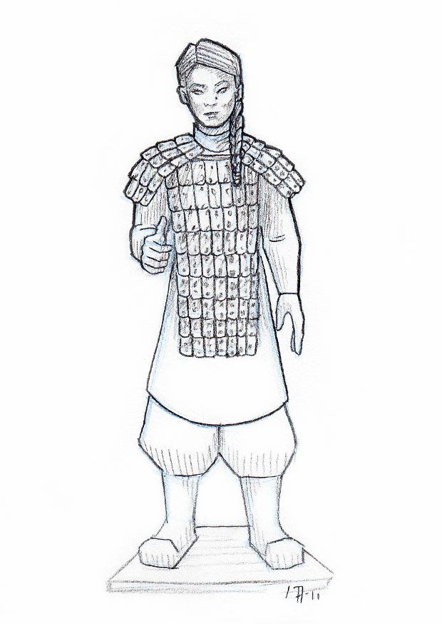 Drawings of terracotta warriors alines self portraits in days army drawing warrior drawing terracotta warriors