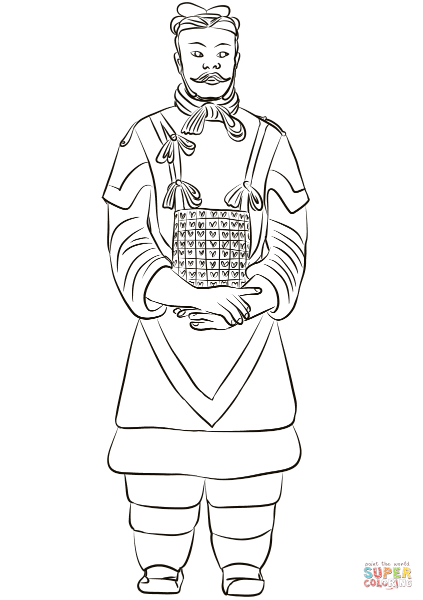 Terracotta army general coloring page free printable coloring pages terracotta army flag coloring pages terracotta warriors