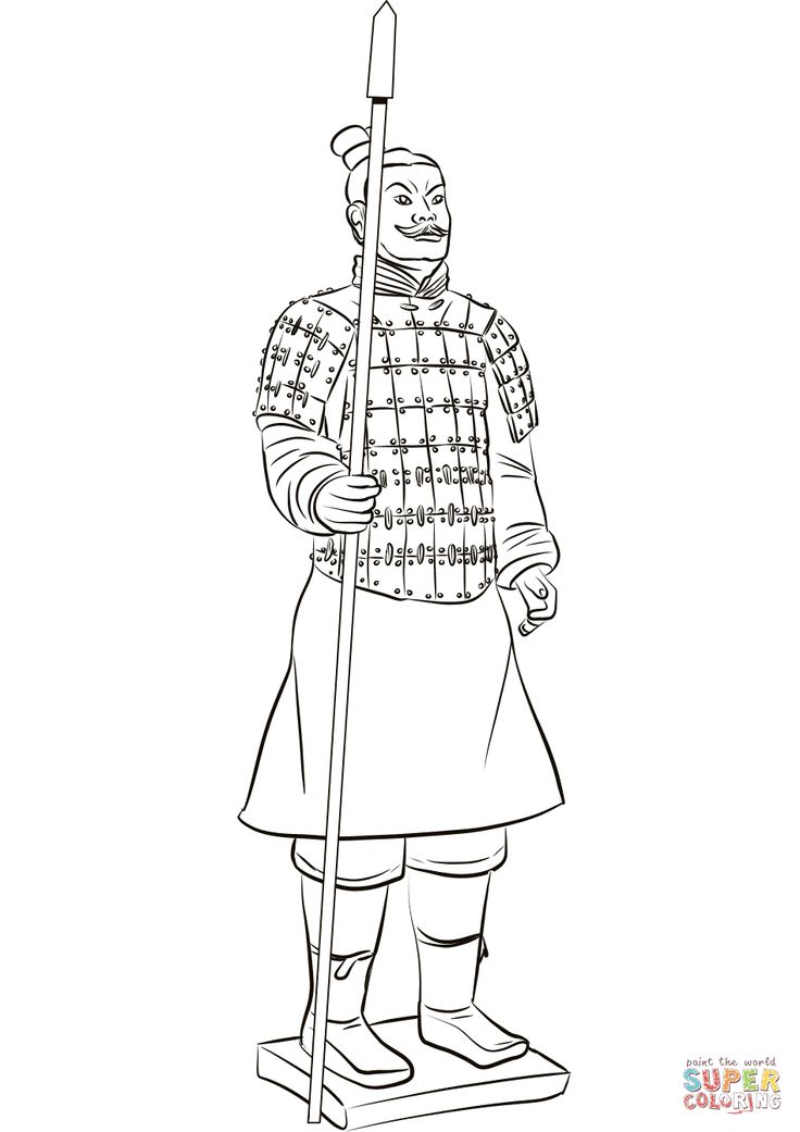 Terracotta army drawings army drawing flag coloring pages coloring pages