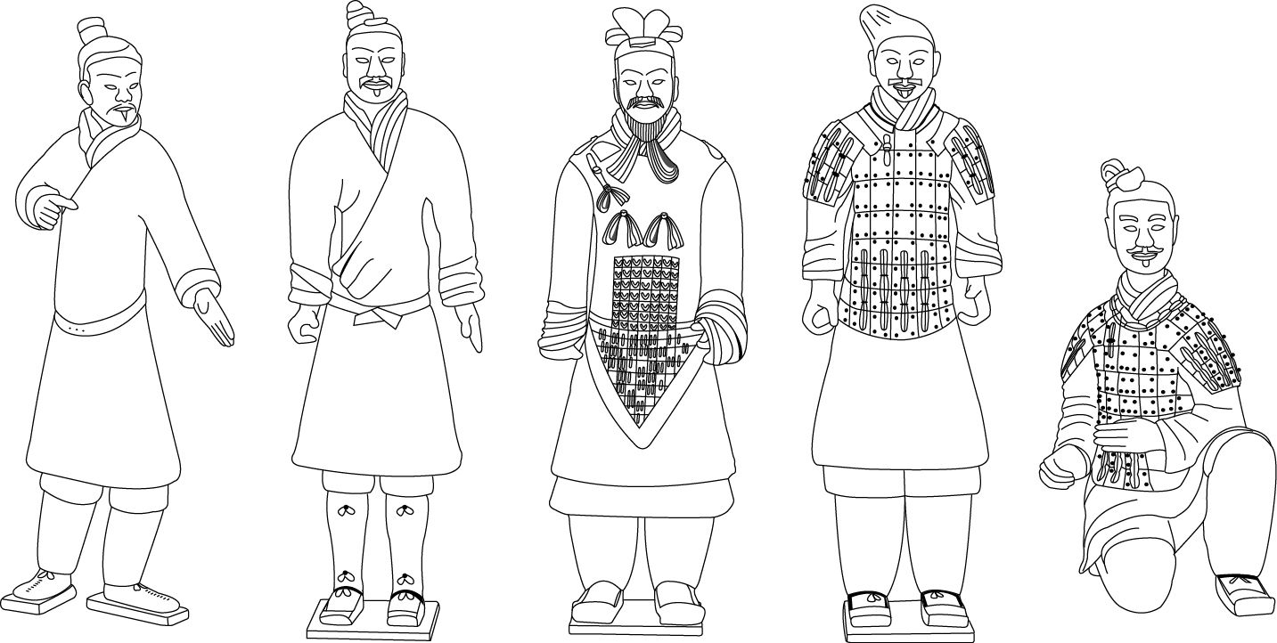 Terracotta army drawings terracotta warriors