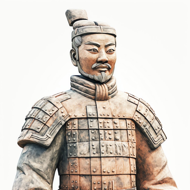 Premium ai image terracotta army soldier from the mausoleum of emperor qin shi huang illustration