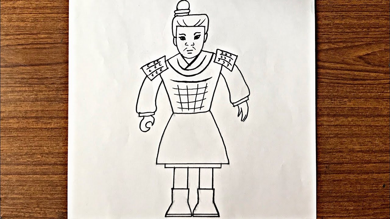 How to draw a terracotta warrior for beginners easy sketch drawing drawings