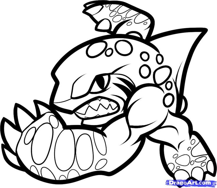 How to draw terrafin skylanders step by step video game characters pop culture free online drawinâ coloring pages love coloring pages turtle coloring pages