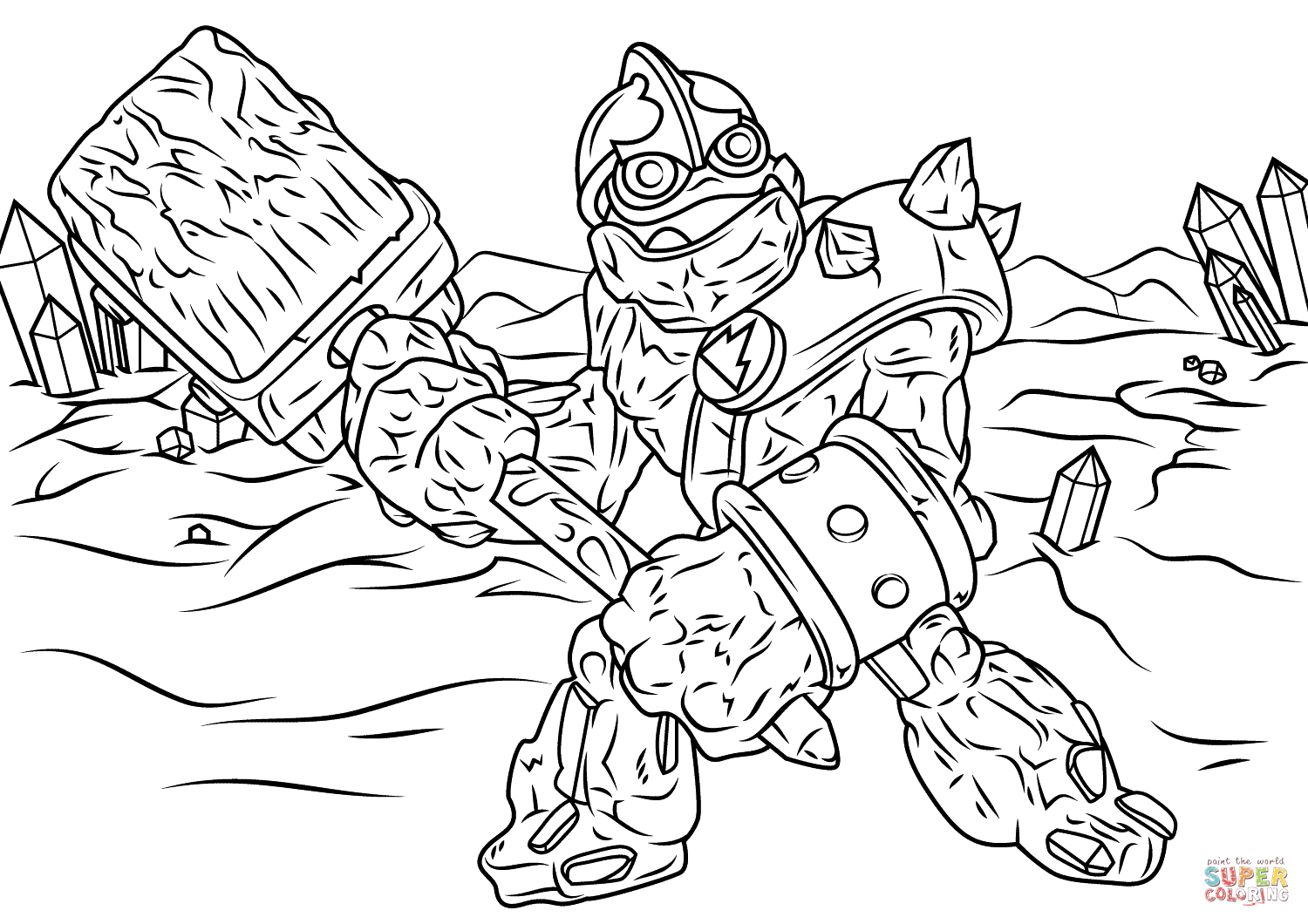 Skylanders giants crusher coloring page free printable coloring pages