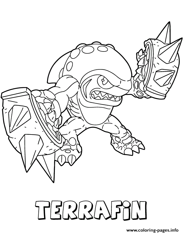 Skylanders giants earth series terrafin coloring page printable