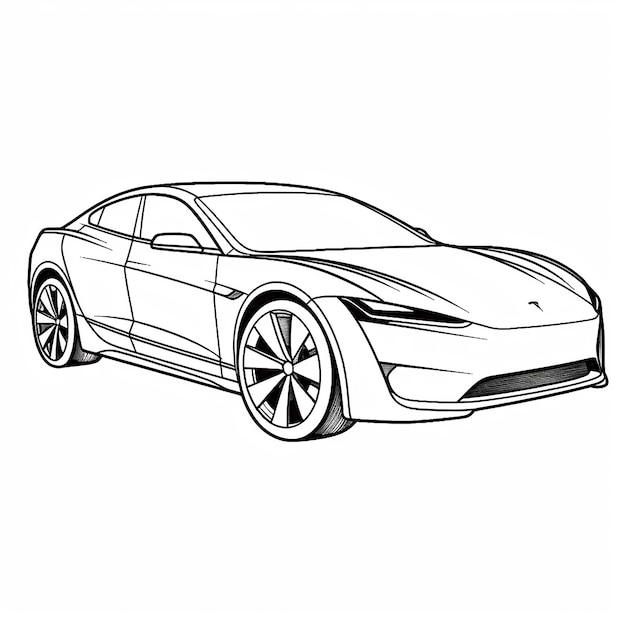 Premium ai image aesthetic vehicles coloring page