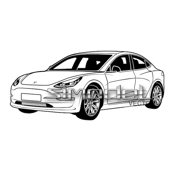 Tesla model svgaiepsdxfpngpdf svgpng shadow