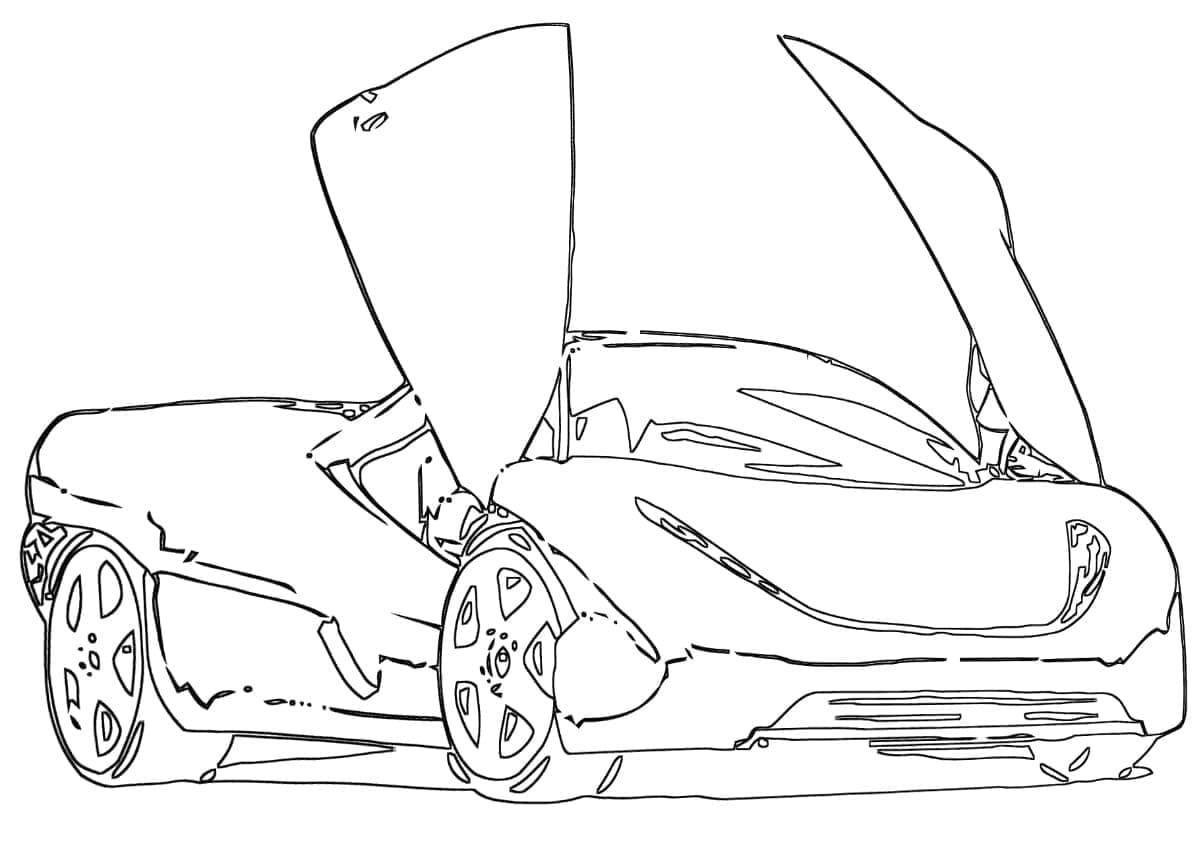 Tesla model x car coloring page