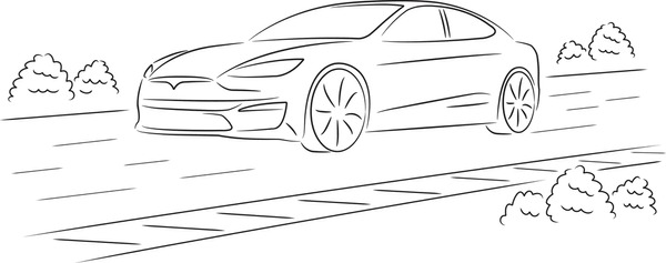 Driving car draw royalty