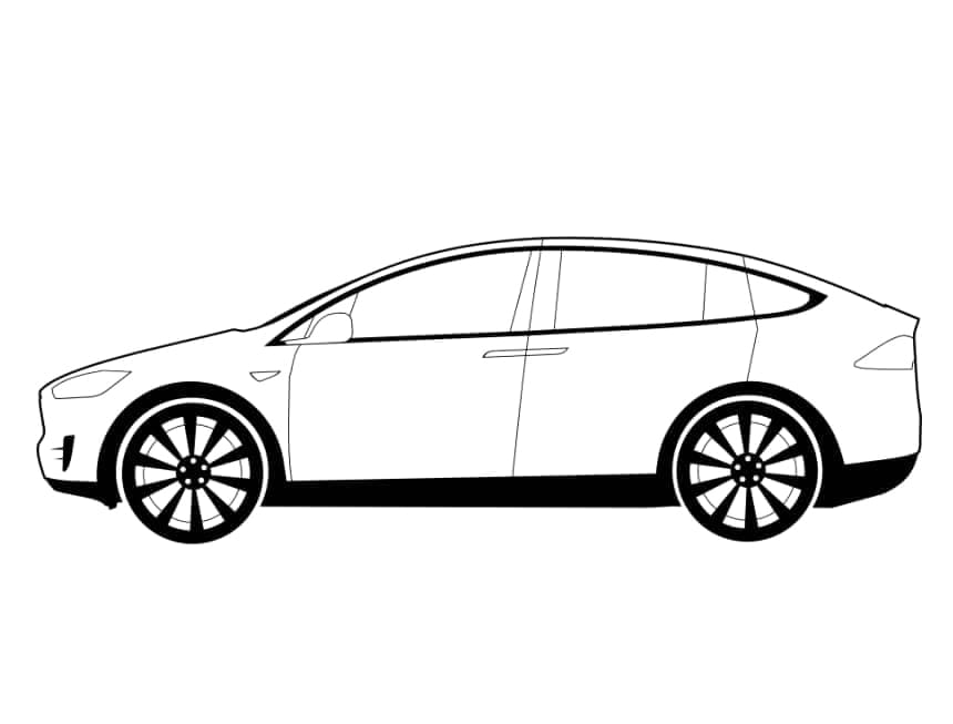 A tesla car coloring page