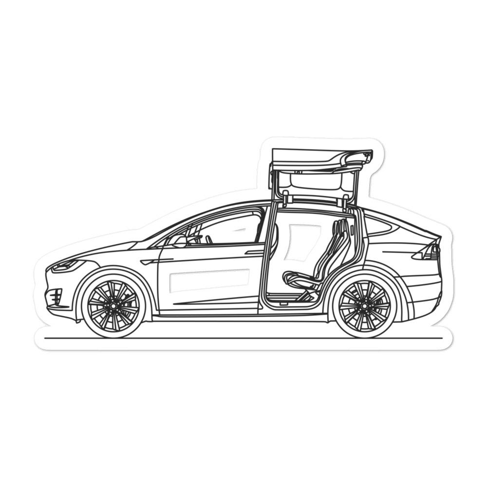Tesla model x open doors sticker â artlines design