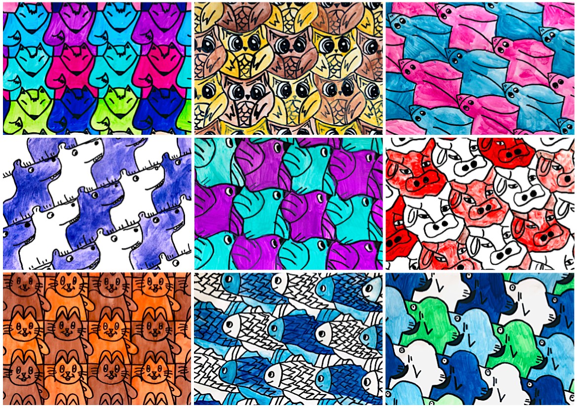 Tassellation with animals â arte a scuola