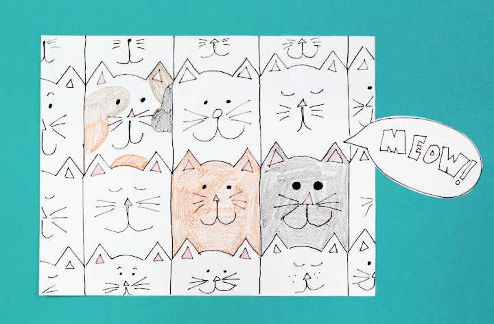Easy cat tessellation art activity