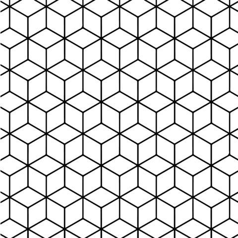 Geometric tessellation with rhombus pattern coloring page free printable coloring pages