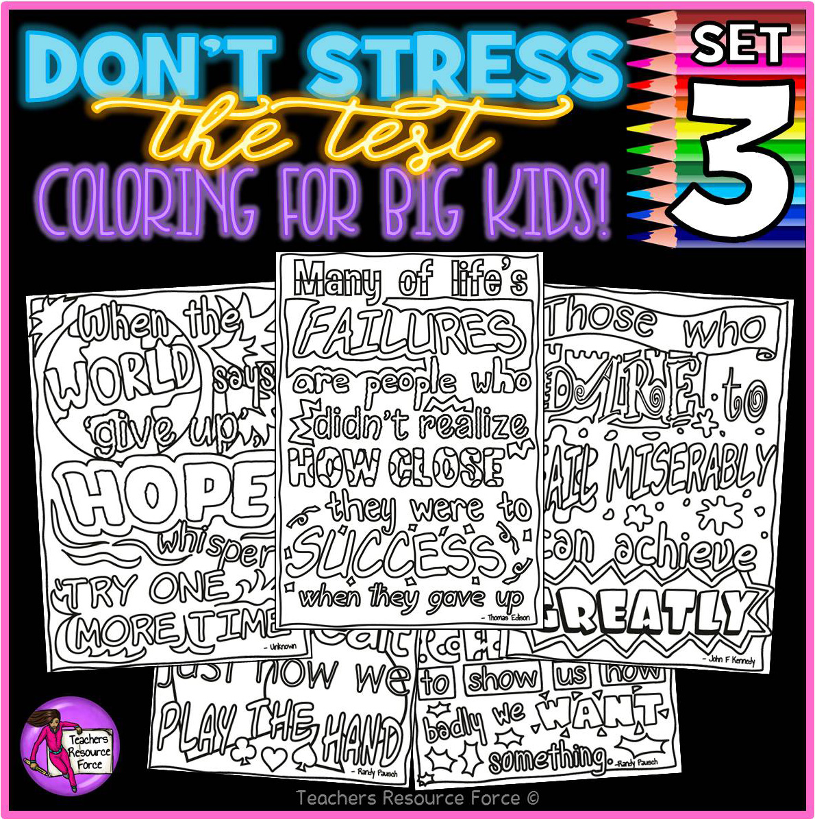 Coloring pages dont stress the test part