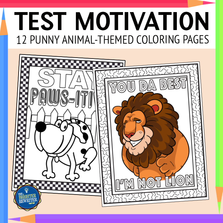 Test motivation coloring pages made by teachers