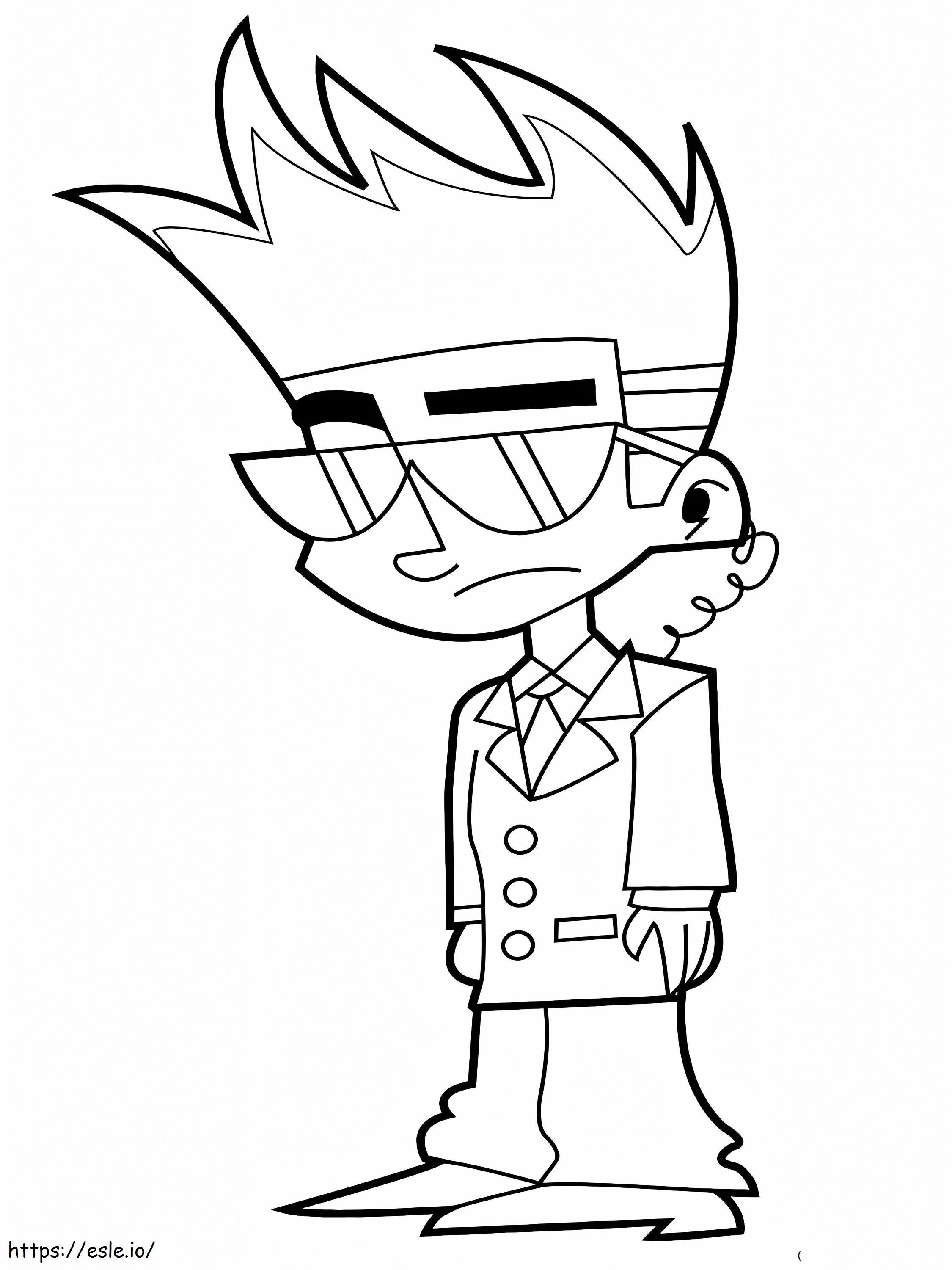 Cool johnny test coloring page