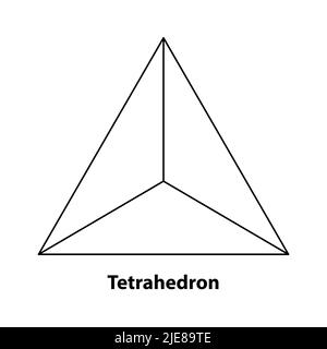 Geometry net of tetrahedron d solid shape in mathematics stock vector image art