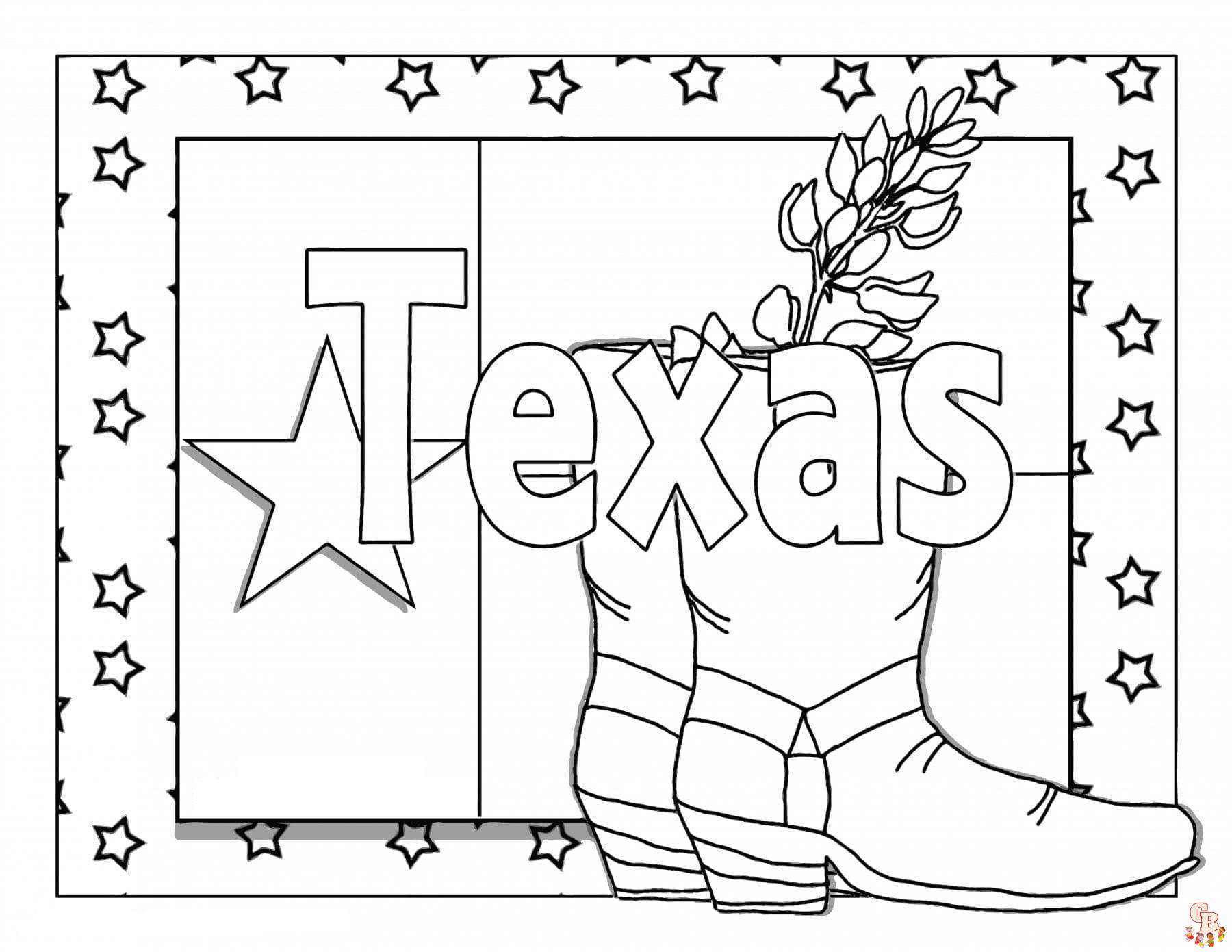 Printable texas coloring pages free for kids and adults