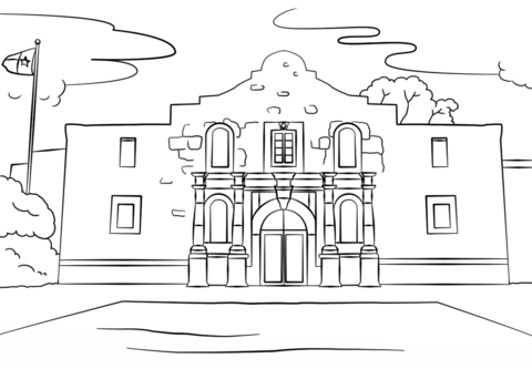 The alamo coloring page free printable coloring pages