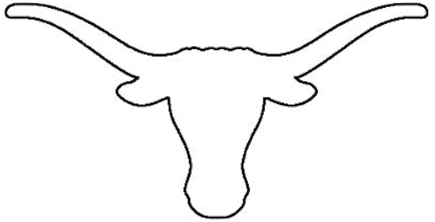 Ew designs texas longhorn sticker die cut decal cattle cow bumper sticker vinyl sticker car truck decal sports outdoors