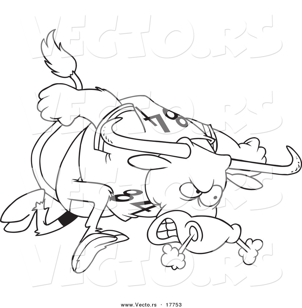 R of a cartoon longhorn bull