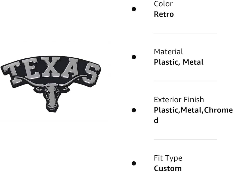 The university of texas longhorns metal auto emblem retro sports outdoors