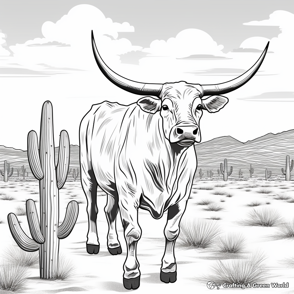 Longhorn coloring pages