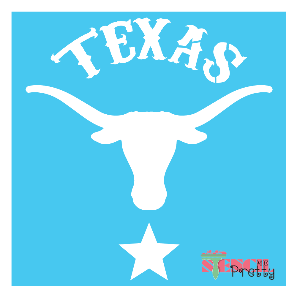 Lone star state texas longhorn bull stencil for painting on wood â stencil me pretty