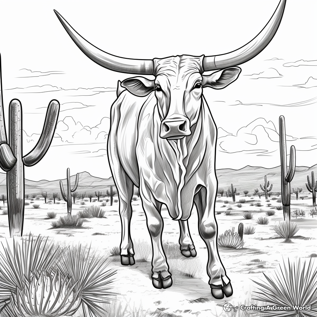 Longhorn coloring pages