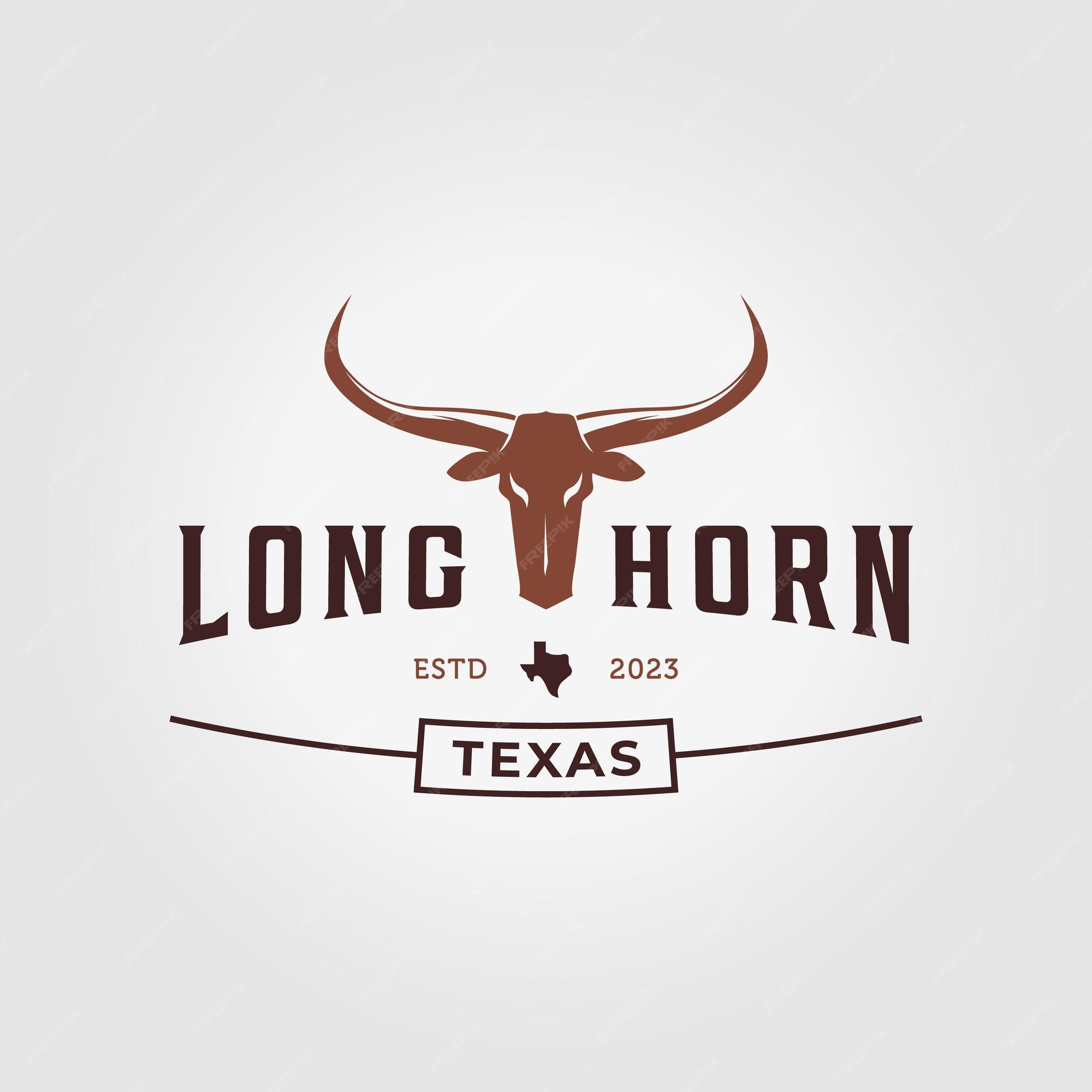 Premium vector skull longhorn western texas logo vector design illustration icon